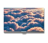 FHESDCW On Top of The Cloud Visitenkartenetui für Damen & Herren, professionelles Kartenetui mit Schnallenverschluss, kompaktes und tragbares Metalletui für Büroangestellte, Stil, Einheitsgröße