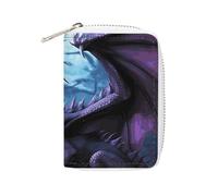 FHESDCW Purple Dragon Purple Moon Leder-Kartentasche, Kreditkartenhalter, Reißverschluss, Geldbörse mit 20 Kartenfächern, schlanke Brieftasche, EC-Kartenschutz, Organizer, Stil, 16 x 11,5 cm, Stil:,