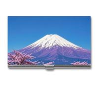 FHESDCW Purple Mount Fuji Visitenkartenetui für Damen und Herren, professionelles Kartenetui mit Schnallenstil, kompaktes und tragbares Metalletui für Büroangestellte, Stil, Einheitsgröße, klassisch