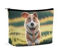 FHESDCW Real Maji Make-up-Tasche für Damen, PU-Leder, wasserdicht, mit Reißverschluss, tragbar, Reise-Make-up-Organizer