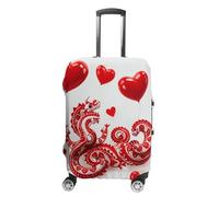 FHESDCW Red Love Little Dragon Gepäckhüllen für Koffer, waschbares Reisezubehör, Anti-Kratz- und Staubschutz, Kofferabdeckung, passend für 48,3-81,3 cm Gepäck, Stil:, M, Klassisch
