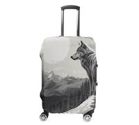 FHESDCW Snow Mountain Lone Wolf Gepäckabdeckungen für Koffer, waschbares Reisezubehör, Anti-Kratz- und Staubschutz, Kofferabdeckung, passend für 48,3 - 81,3 cm Gepäck, Stil:, XL, Klassisch