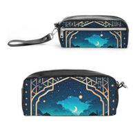 FHESDCW Texture Arch Federmäppchen mit großem Fassungsvermögen, mit Reißverschluss, wasserdichte Kosmetiktasche für Reisen, Vintage-Leder-Federmäppchen für Damen und Herren