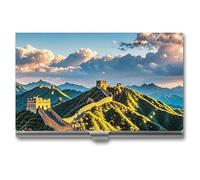 FHESDCW The Great Wall of China Visitenkartenetui für Männer & Frauen, professionelles Kartenetui mit Schnallenverschluss, kompaktes und tragbares Metalletui für Büroangestellte, Stil, Einheitsgröße