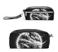 FHESDCW The Mysterious Burning of The Sun Federmäppchen Große Kapazität mit Reißverschluss, wasserdichte Kosmetiktasche für Reisen, Vintage Leder Federmäppchen für Damen und Herren