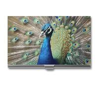 FHESDCW The Peacock Visitenkartenetui für Damen und Herren, professionelles Kartenetui mit Schnallenverschluss, kompaktes und tragbares Metalletui für Büroangestellte, Stil, Einheitsgröße, klassisch