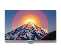 FHESDCW The Sun Visitenkartenetui für Damen & Herren, professionelles Kartenetui mit Schnallenverschluss, kompaktes und tragbares Metalletui für Büroangestellte