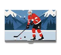 FHESDCW Visitenkartenetui für Eishockeyspieler für Männer und Frauen, professionelles Kartenetui mit Schnallenstil, kompaktes und tragbares Metallgehäuse für Büroangestellte, Stil, Einheitsgröße