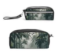 FHESDCW Wulin Federmäppchen Große Kapazität mit Reißverschluss, Hängende Wasserdichte Kosmetiktasche für Reisen, Vintage Leder Federmäppchen für Damen Herren