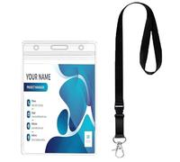 Fhlbestyu 1/2 Satz Kartenhülle mit Lanyards, Ausweishalter Transparente und Wasserdichte, Ausweishülle Ausweisclip Kartenhalter Schlüsselanhänger, Work ID, Studentenausweis, Büro Schlüsselband