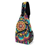 FHPCE Sling Rucksack, Crossbody, für Herren, Damen, grauhaariges Mädchen, Crossbody, verstellbare Brusttasche, Hellgelbes Muster, 38x20cm