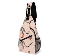 FHPCE Sling Rucksack, Crossbody, für Herren, Damen, Leopardenmuster und Fersen, verstellbare Brusttasche, Leopard und Absätze, 38x20cm