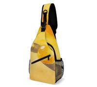 FHPCE Sling Rucksack Crossbody für Mann Frau Haus und Meer Crossbody Verstellbare Brusttasche, Gelbe zwei Wassertropfen, 38x20cm