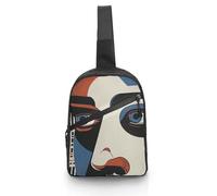 FHPCE Sling Rucksack, Crossbody, für Mann und Frau, schwingt in der Brise, verstellbare Brusttasche, Druckstilbild, Einheitsgröße