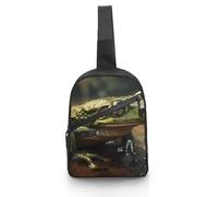 FHPCE Sling Rucksack, Crossbody, für Mann und Frau, schwingt in der Brise, verstellbare Brusttasche, Frosch im Wasser, EinheitsgröÃŸe