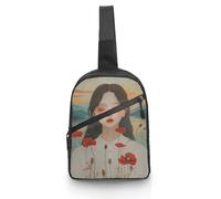 FHPCE Sling Rucksack, Crossbody, für Mann und Frau, schwingt in der Brise, verstellbare Brusttasche, Langhaar-Schönheit, Einheitsgröße