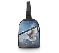 FHPCE Sling Rucksack für Herren und Damen, klassisch, grün, gestreift, Crossbody, verstellbare Brusttasche, Peace Dove, EinheitsgröÃŸe