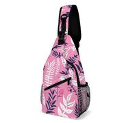 FHPCE Sling Rucksack für Mann und Frau, bunte Origami-Sterne, Crossbody, verstellbare Brusttasche, Blumen und Granatäpfel, 38x20cm