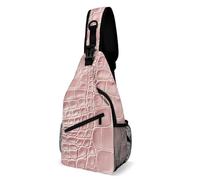 FHPCE Sling Rucksack für Mann und Frau, geometrische Muster, Crossbody, verstellbare Brusttasche, Pfirsichleder-Textur, 38x20cm