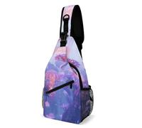 FHPCE Sling Rucksack für Mann und Frau, handgezeichnetes Diagramm, Umhängetasche, verstellbare Brusttasche, Kreaturen und Korallen, 38x20cm