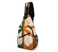 FHPCE Sling Rucksack für Mann und Frau, Huhn auf dem Berg, verstellbare Brusttasche, Farbblock-Muster, 38x20cm