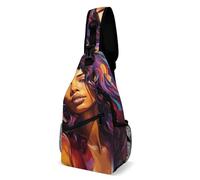 FHPCE Sling Rucksack für Mann und Frau, Zugang zum Park, verstellbare Brusttasche, A Dynamic Woman, 38x20cm