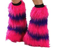 Fiacafyo Damen Gestrickte Beinstulpen Kniehoch 80er 90er Jahre Gothic Beinwärmer Mädchen Kawaii Japanischer Preppy Style Gerippte Y2K Beinstulpen (B-Rose Purple, One Size), B-Rose lila, One size