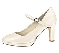 Fiarucci Brautschuhe Ingrid - Pumps, Plateau, Riemchen, Ivory / Creme, Leder - Tanzschuhe, Hochzeitsschuhe, High Heels, Blockabsatz (38.5 EU, Perle)
