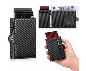 FID-blockender Kreditkartenhalter - Automatischer Pop-Up-Kartenhalter aus Aluminiumlegierung mit Druckknopfverschluss, multifunktionaler Kartenorganiz
