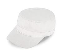 fiebig Army GI-Cap | Klassische Arbeitsmütze mit flexiblem Verschluss | Militär Outdoor Kappe aus Baumwolle (One Size, Weiß)