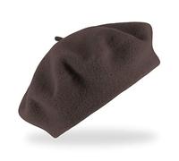 fiebig Baske aus 100% Reiner Schurwolle | Baskenmütze in One Size & Woolmark Qualität | Wollbaske in vielen Farben Made in Europe (Braun)