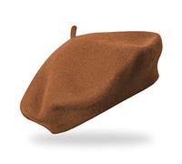 fiebig Baske aus 100% Reiner Wolle | Barett in One Size & Woll Qualität | Wollbaske in vielen Farben (One Size, Zimt)