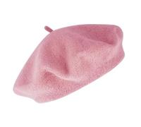 fiebig Baske aus 100% Reiner Wolle | Barett in One Size & Woll Qualität | Wollbaske in vielen Farben (One Size, Malve)