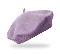 fiebig Baske aus 100% Reiner Wolle | Barett in One Size & Woll Qualität | Wollbaske in vielen Farben (One Size, Flieder)