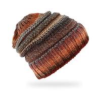 fiebig Beanie | Strick Mütze in toller Farbkombination | Sehr angenehmes Material mit Wolle | Made in Italy (Zimt)