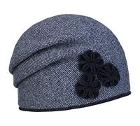 Fiebig Wollbeanie doppelt melange mit 3 Blüten