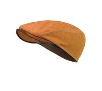 fiebig Brighton Flatcap aus Leinen | Schirmmütze mit Baumwollfutter | Schiebermütze mit Kontrastnähten (60-XL, Zimt)