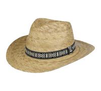 fiebig Byron Western Strohhut Sommerhut Sonnenhut Westernhut Cowboyhut Strandhut Herren - Made in Italy Frühling-Sommer Sommer - L (58-59 cm) Natur