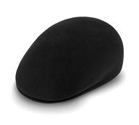 fiebig Clifton Flatcap | Schiebermütze aus 100% Schurwolle | Unisex Schirmmütze Made in Italy (54-S, schwarz)