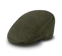 fiebig Cord Flatcap für Damen & Herren | Schiebermütze aus Baumwolle mit gestepptem Innenfutter | Flache Cordmütze Made in Italy (57-M, grün)