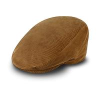 fiebig Cord Flatcap für Damen & Herren | Schiebermütze aus Baumwolle mit gestepptem Innenfutter | Flache Cordmütze Made in Italy (55-S, beige)