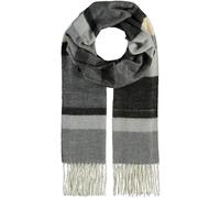 Fiebig Damen Cashminkschal Blockstreifen (anthrazit-schwarz-hellgrau-creme)