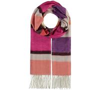 Fiebig Damen Cashminkschal Blockstreifen (cassis-fuchsia-beere-rosesand-creme-brombeer-orange)