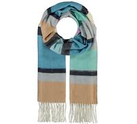 Fiebig Damen Cashminkschal Blockstreifen (dunkelblau-creme-flieder-mint-grau-hellblau)