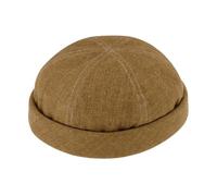 fiebig Dockermütze Leinen | Dockercap mit Rollrand | Fischermütze mit Baumwollfutter (57-M, Curry)