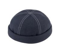 fiebig Dockermütze Leinen | Dockercap mit Rollrand | Fischermütze mit Baumwollfutter (59-L, Marineblau)