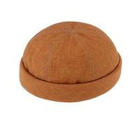 fiebig Dockermütze Leinen | Dockercap mit Rollrand | Fischermütze mit Baumwollfutter (59-L, Zimt)