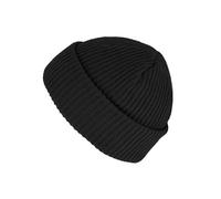 fiebig Dockermütze Sustainable | Umschlagmütze aus recyceltem Polyester & Acryl | Unisex One Size Strickmütze (Schwarz)