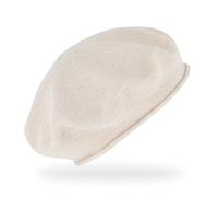 fiebig Feinstrickbaske mit Rollrand | Barett in OneSize aus Baumwolle | Leichte Wollbaske in vielen Farben (One Size, Natur)