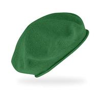 fiebig Feinstrickbaske mit Rollrand | Barett in OneSize aus Baumwolle | Leichte Wollbaske in vielen Farben (One Size, Smaragd)